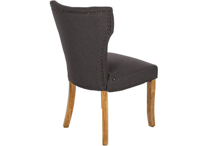 Ensemble de 2 chaises de salle à manger Zadar, tissu gris foncé antique clair