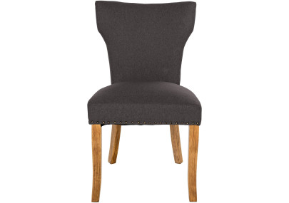 Ensemble de 2 chaises de salle à manger Zadar, tissu gris foncé antique clair