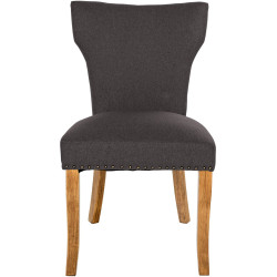 Ensemble de 2 chaises de salle à manger Zadar, tissu gris foncé antique clair