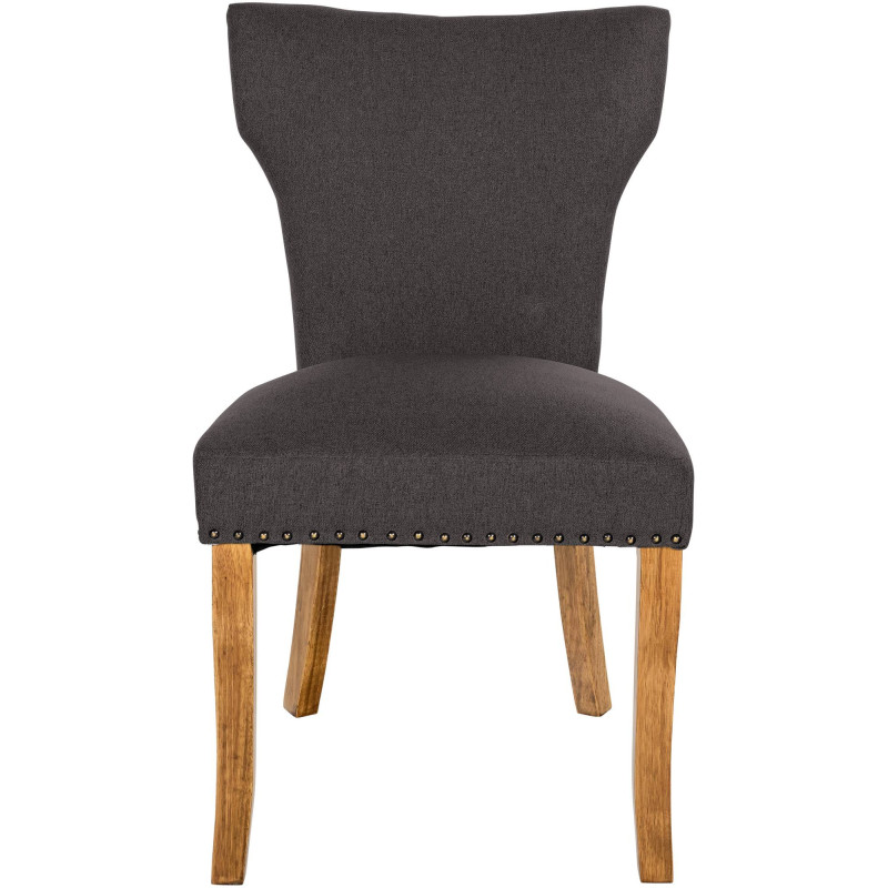 Ensemble de 2 chaises de salle à manger Zadar, tissu gris foncé antique clair