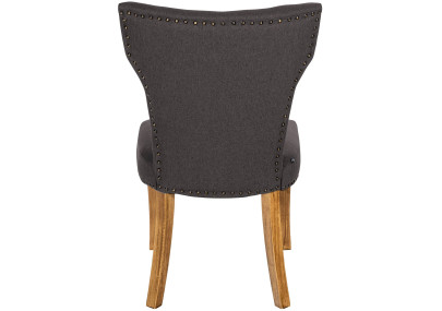 Ensemble de 2 chaises de salle à manger Zadar, tissu gris foncé antique clair