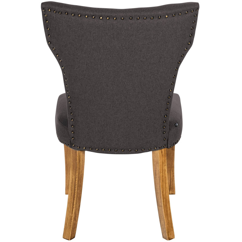 Ensemble de 2 chaises de salle à manger Zadar, tissu gris foncé antique clair