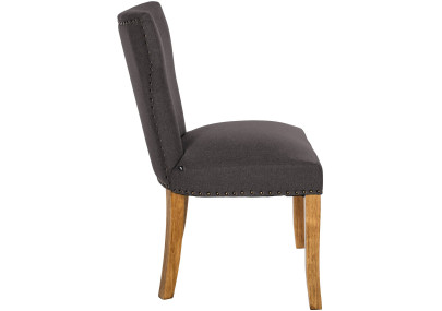 Ensemble de 2 chaises de salle à manger Zadar, tissu gris foncé antique clair