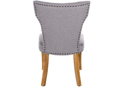 Ensemble de 2 chaises de salle à manger Zadar, tissu gris clair antique