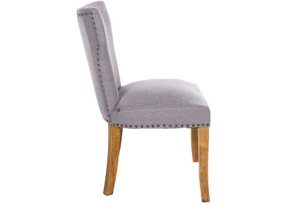 Ensemble de 2 chaises de salle à manger Zadar, tissu gris clair antique