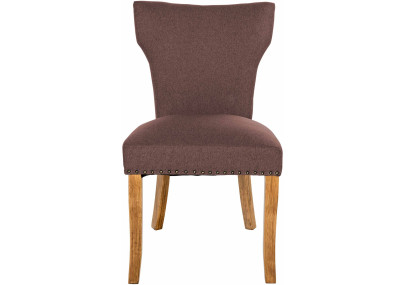 Ensemble de 2 chaises de salle à manger Zadar, tissu marron clair antique