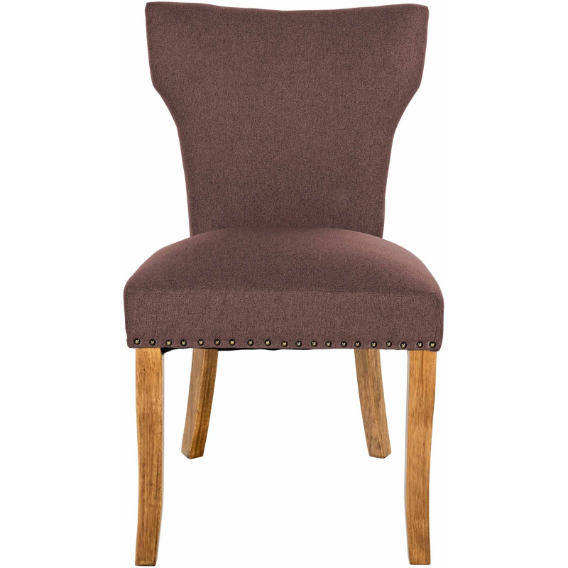 Ensemble de 2 chaises de salle à manger Zadar, tissu marron clair antique