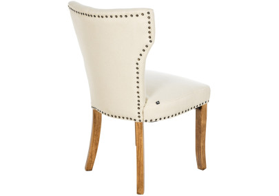 Ensemble de 2 chaises de salle à manger Zadar, tissu crème clair antique