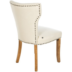 Ensemble de 2 chaises de salle à manger Zadar, tissu crème clair antique