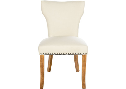 Ensemble de 2 chaises de salle à manger Zadar, tissu crème clair antique