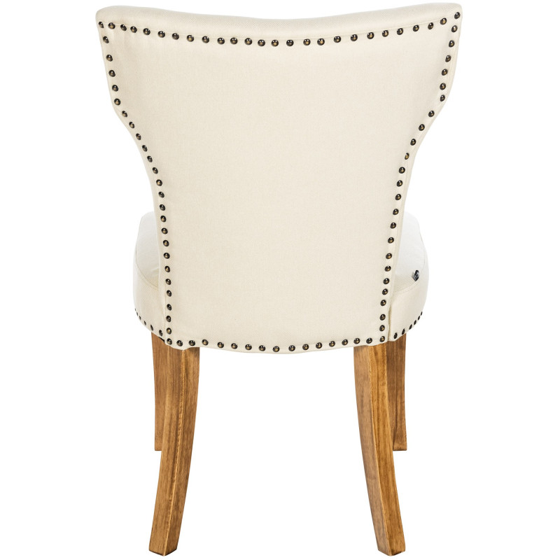 Ensemble de 2 chaises de salle à manger Zadar, tissu crème clair antique