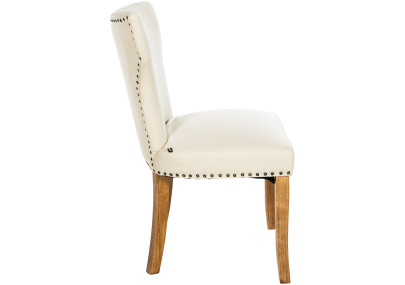 Ensemble de 2 chaises de salle à manger Zadar, tissu crème clair antique