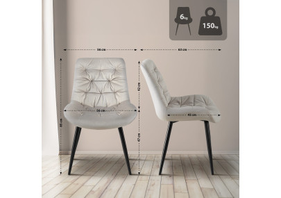 Ensemble de 2 chaises de salle à manger Rossford grises