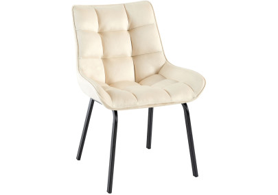 Fauteuil Saranda, velours, crème