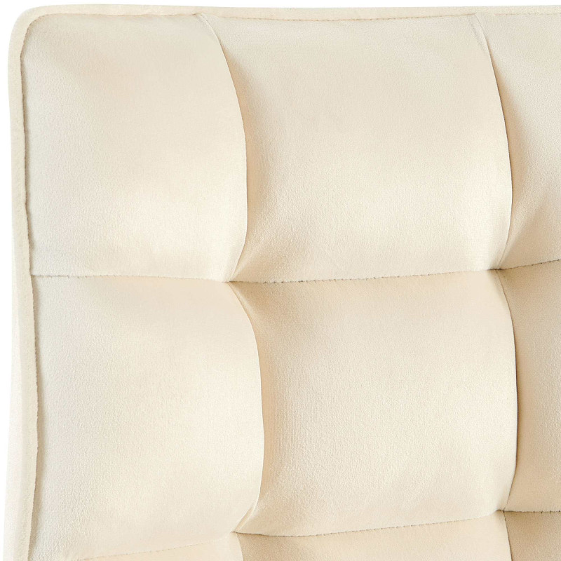 Fauteuil Saranda, velours, crème