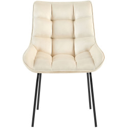 Fauteuil Saranda, velours, crème