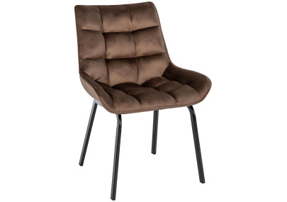 Fauteuil Saranda, velours, marron