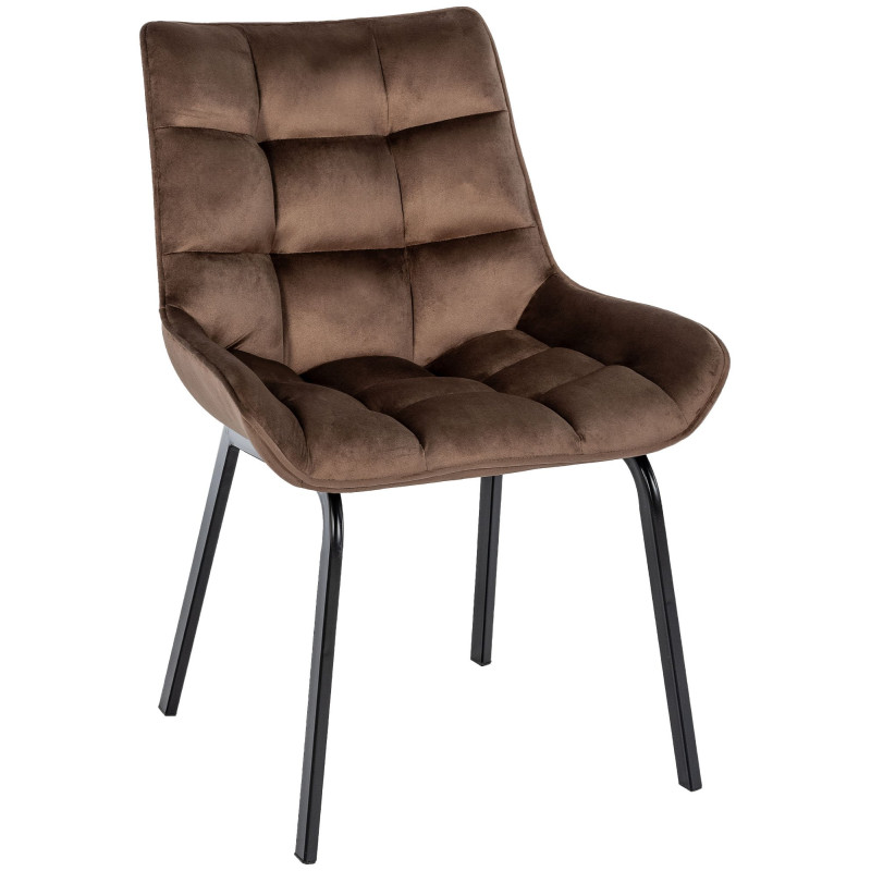Fauteuil Saranda, velours, marron