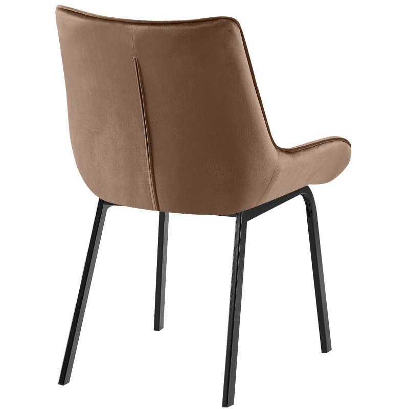 Fauteuil Saranda, velours, marron
