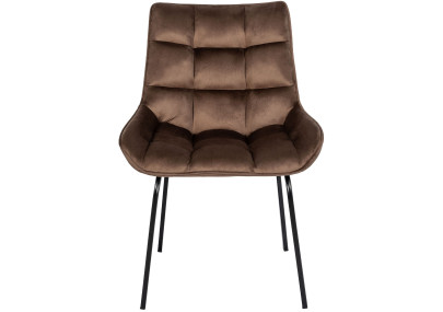 Fauteuil Saranda, velours, marron