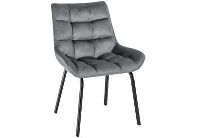 Fauteuil Saranda, velours gris foncé
