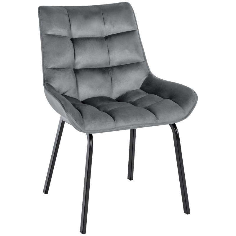 Fauteuil Saranda, velours gris foncé