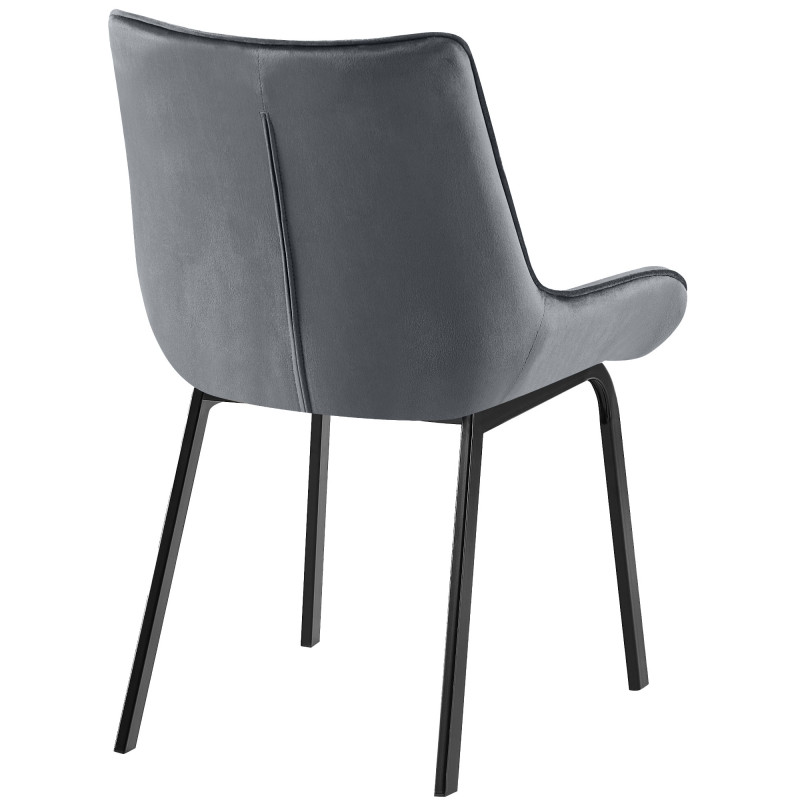 Fauteuil Saranda, velours gris foncé