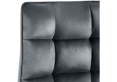 Fauteuil Saranda, velours gris foncé