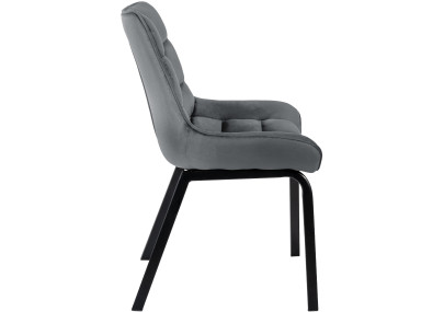 Fauteuil Saranda, velours gris foncé