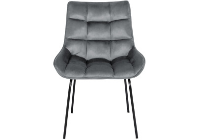 Fauteuil Saranda, velours gris foncé