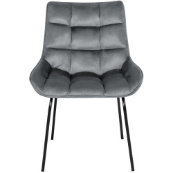 Fauteuil Saranda, velours gris foncé