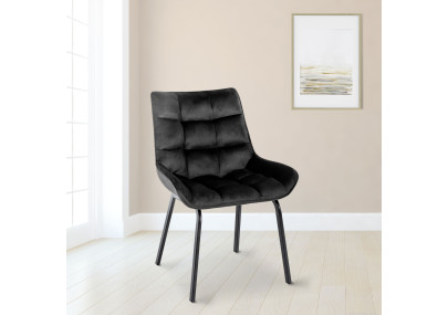 Fauteuil Saranda, velours noir