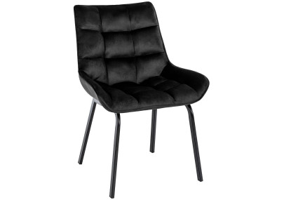 Fauteuil Saranda, velours noir