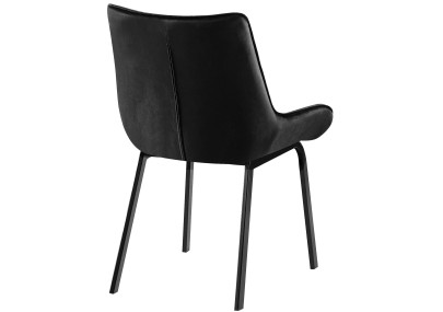 Fauteuil Saranda, velours noir