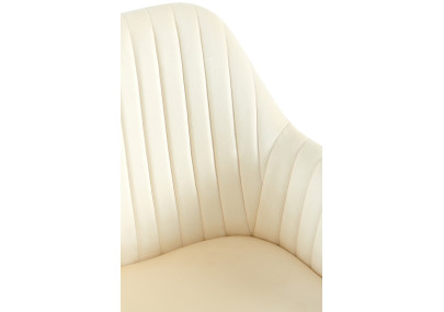 Chaise de salle à manger Welby, velours, crème