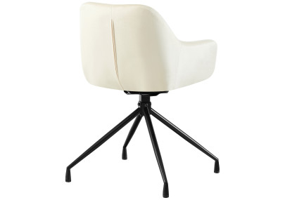 Chaise de salle à manger Welby, velours, crème