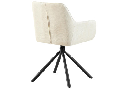 Fauteuil Tipton, tissu crème