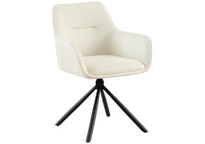 Fauteuil Tipton, tissu crème