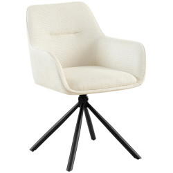 Fauteuil Tipton, tissu crème