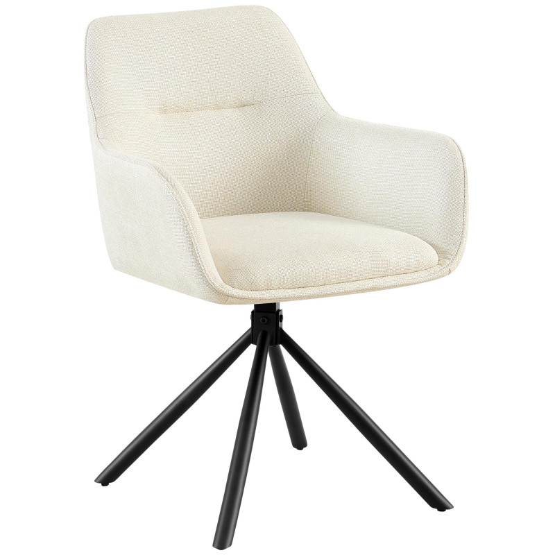 Fauteuil Tipton, tissu crème