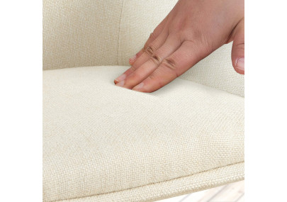 Fauteuil Tipton, tissu crème