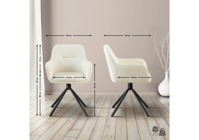 Fauteuil Tipton, tissu crème