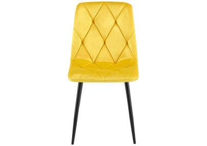 Ensemble de 2 chaises de salle à manger Clairton en velours jaune