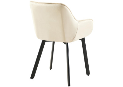 Ensemble de 2 chaises de salle à manger Antigo en velours crème