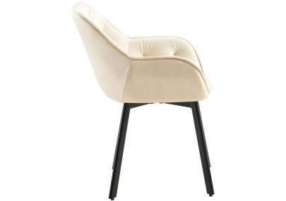 Ensemble de 2 chaises de salle à manger Antigo en velours crème