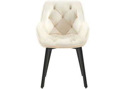 Ensemble de 2 chaises de salle à manger Antigo en velours crème