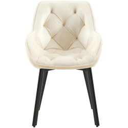 Ensemble de 2 chaises de salle à manger Antigo en velours crème