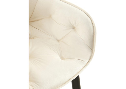 Ensemble de 2 chaises de salle à manger Antigo en velours crème