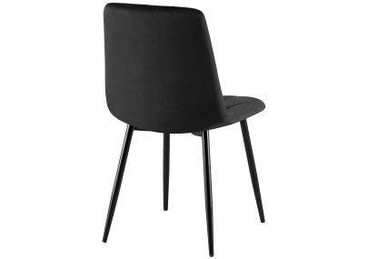 Chaise de salle à manger Clairton, velours, noire