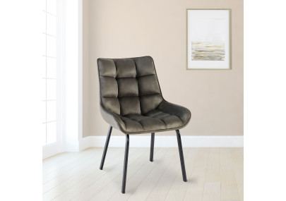 Fauteuil Saranda en velours anthracite